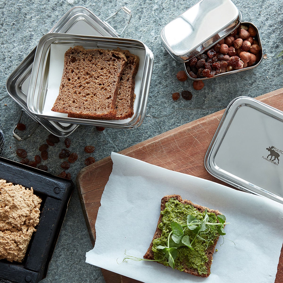 Pulito Madkasse 3-i-1 Rustfrit stål - Medium