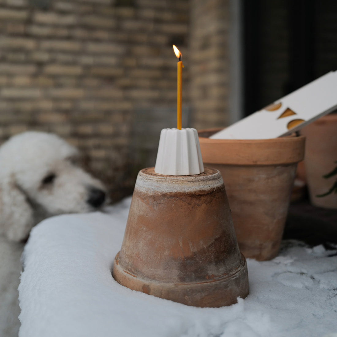 Porcelæns stage til tynde stagelys - L - OVO Things