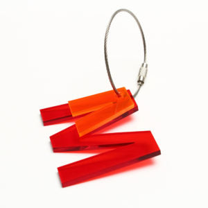 Nøglering & Taske vedhæng m. Bogstav - Recycled Akryl