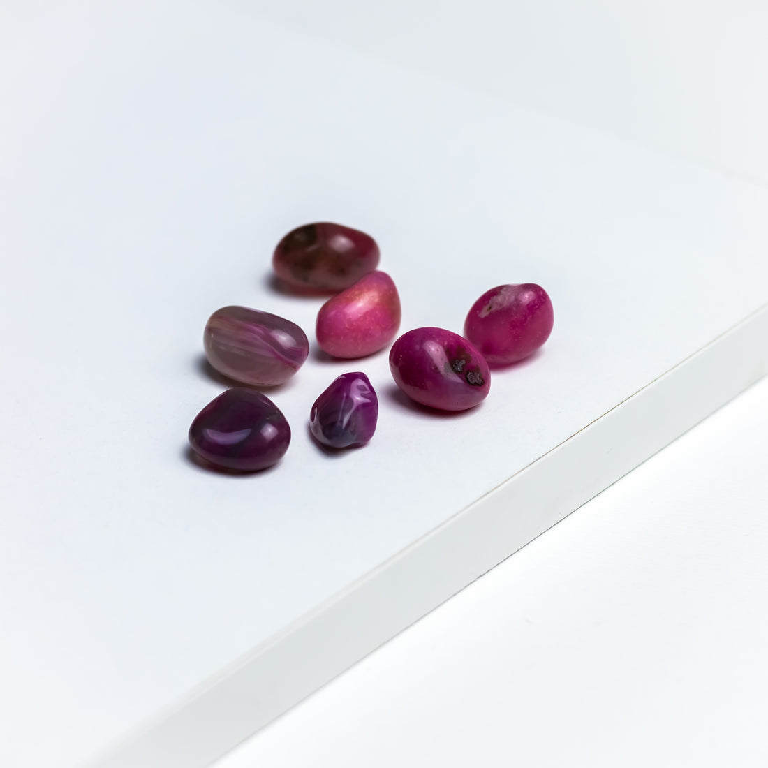 Pink Agat - Polerede Tromlesten