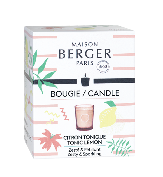 Tonic Lemon - Duftlys, Riveria 180g - Frisk duft - Maison Berger