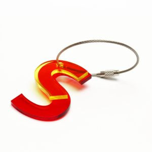 Nøglering & Taske vedhæng m. Bogstav - Recycled Akryl