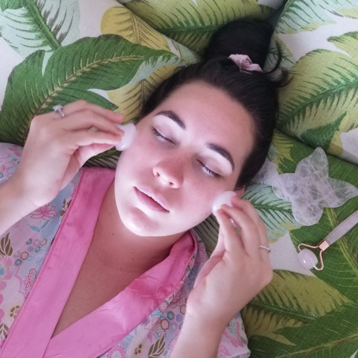 Rosenknop Massage sten - Bjergkrystal