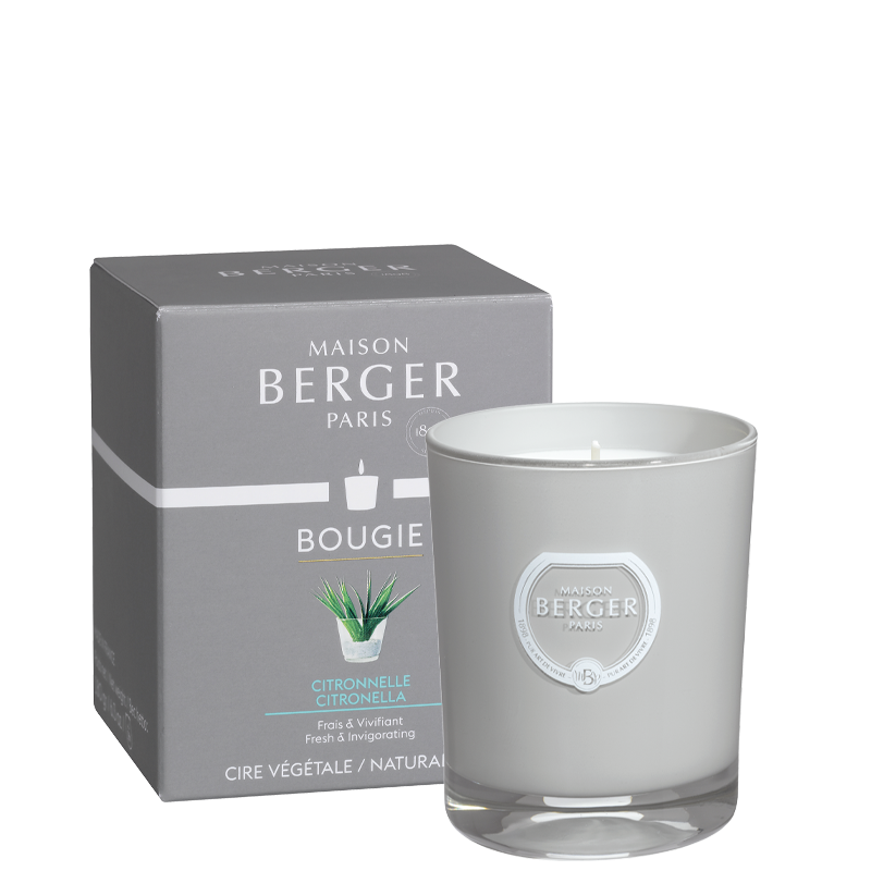 Citronella mod myg - Duftlys 180g - Frisk duft - Maison Berger