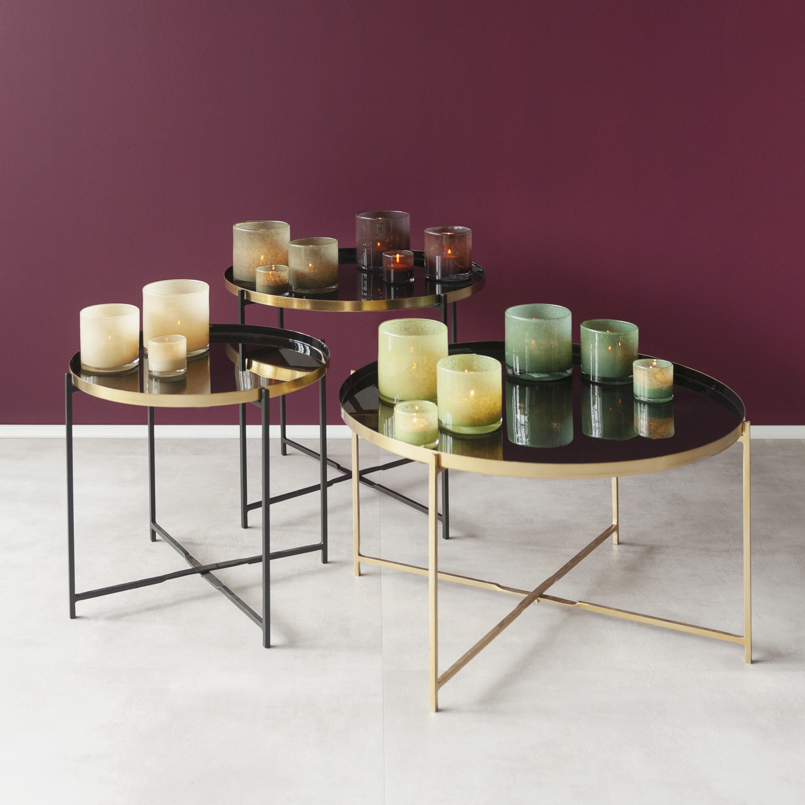 Hyacintglas & Fyrfadsstage - Recycled Glas - Aubergine
