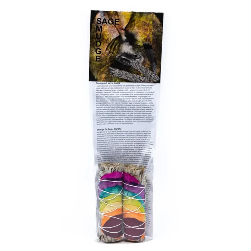 Salvie Bundt & Smudge røgelse m. 7 Chakra rosenblade - 2 stk