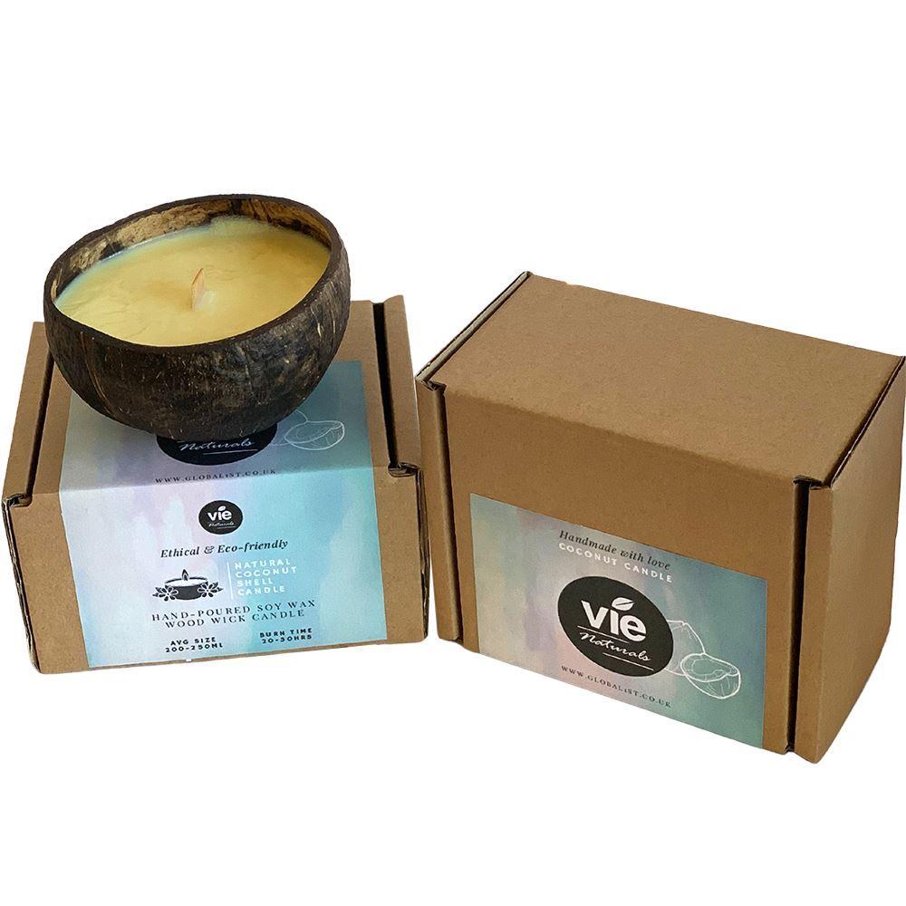 Lavendel duftlys i recycled kokosskål | Naturlig ro & bæredygtig luksus