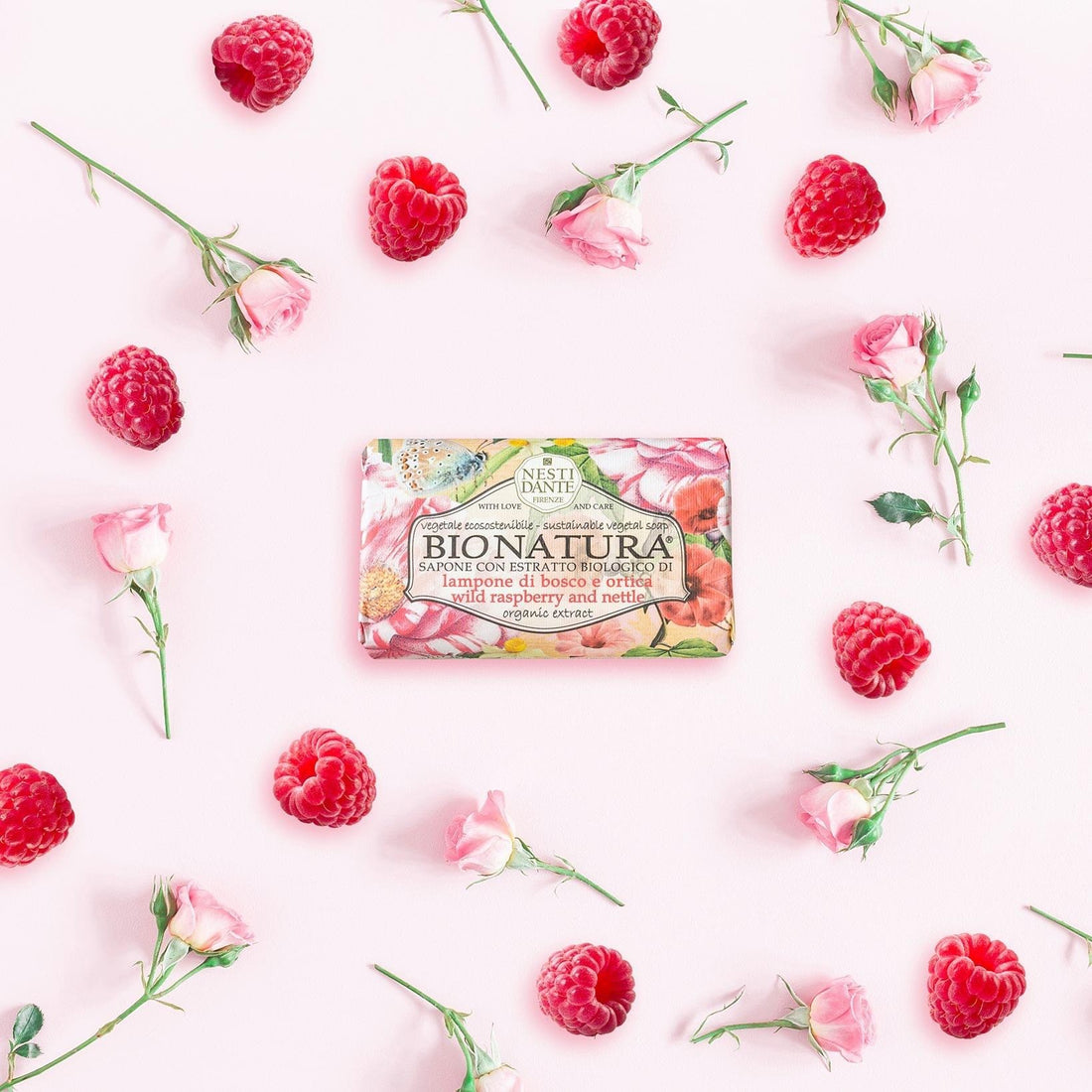 Nesti Dante Håndsæbe m. Hindbær & Brændenælder - 250g
