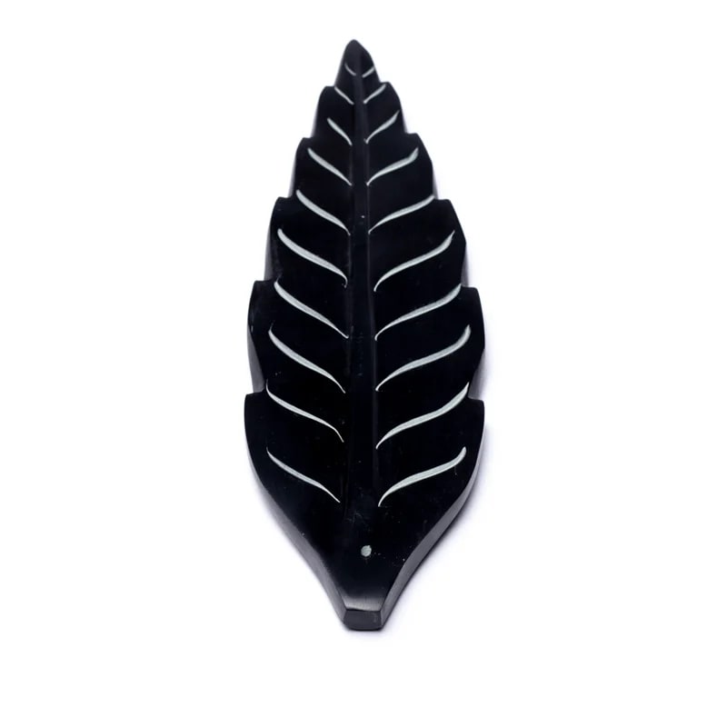 Røgelsesholder, fedtsten - Bladformet