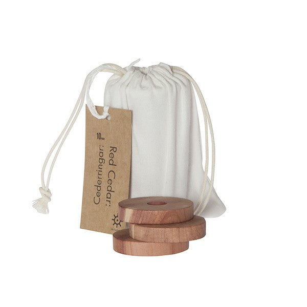 Cedertræ Ringe mod møl - 10 stk til skabe & skuffer - Iris Hantverk