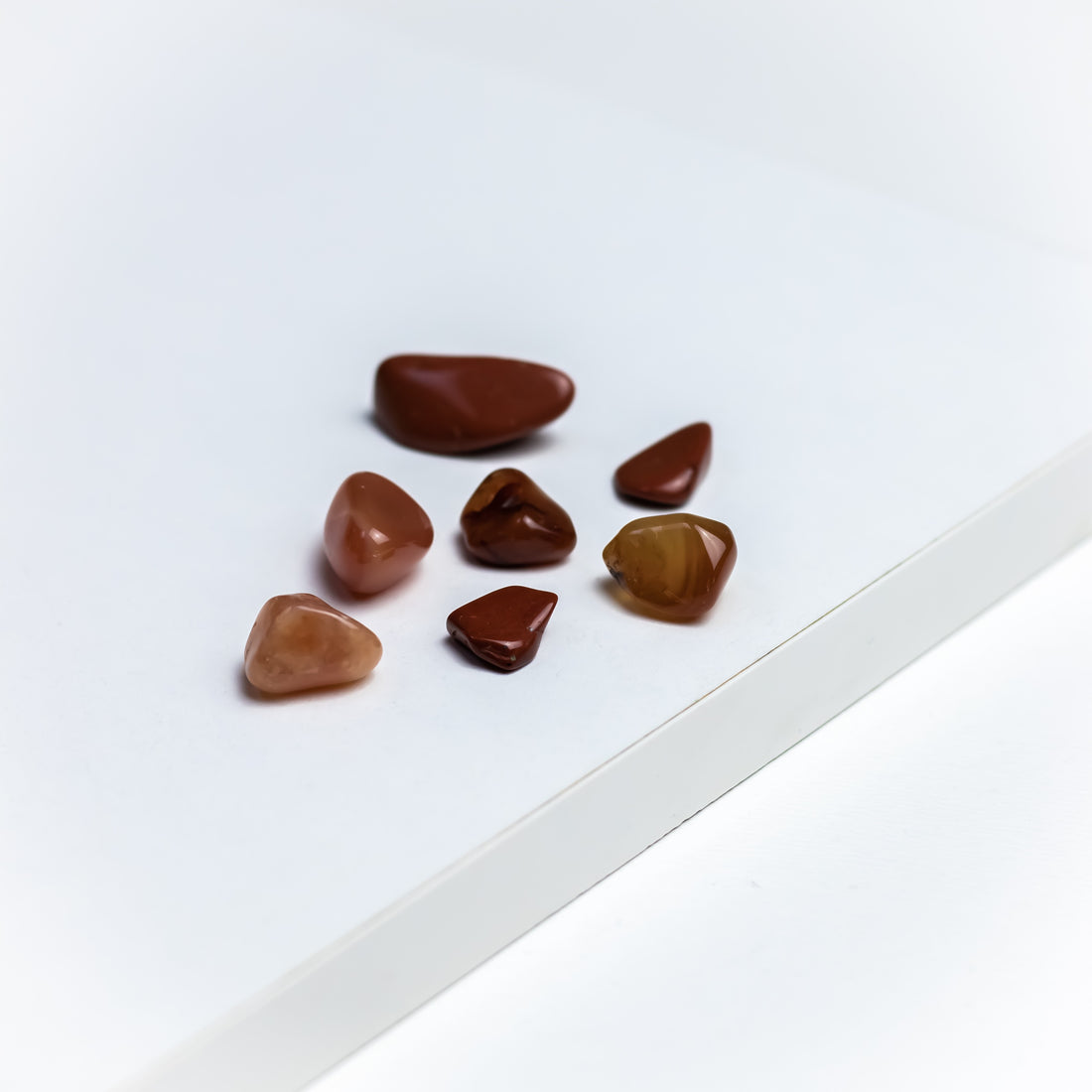 Karneol Krystal - Mini Tromlesten - Pose m. 100g.