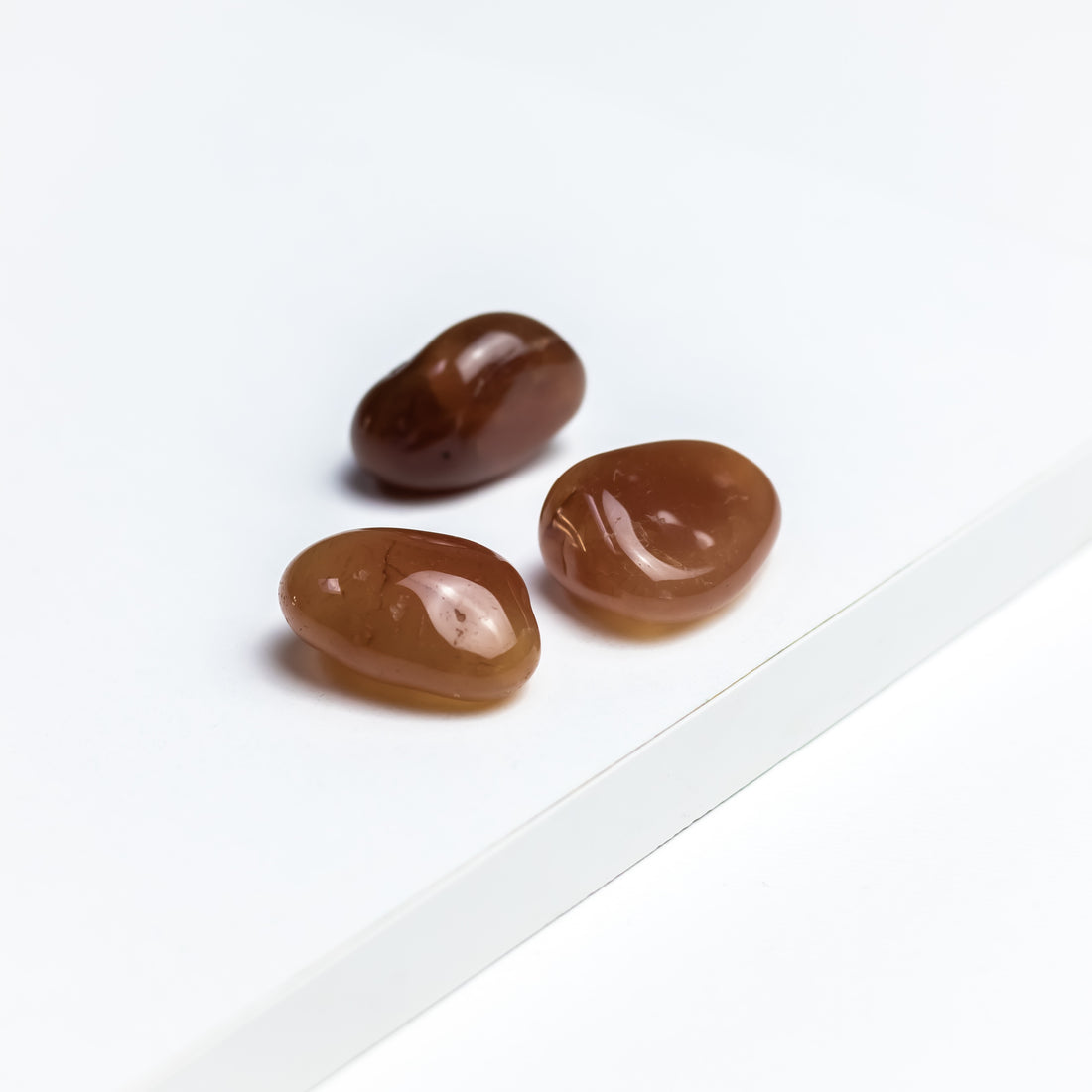 Karneol Krystal - Polerede Tromlesten