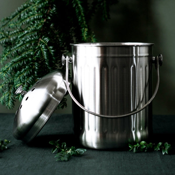 Pulito køkken kompostspand m. kulfilter - Rustfrit stål