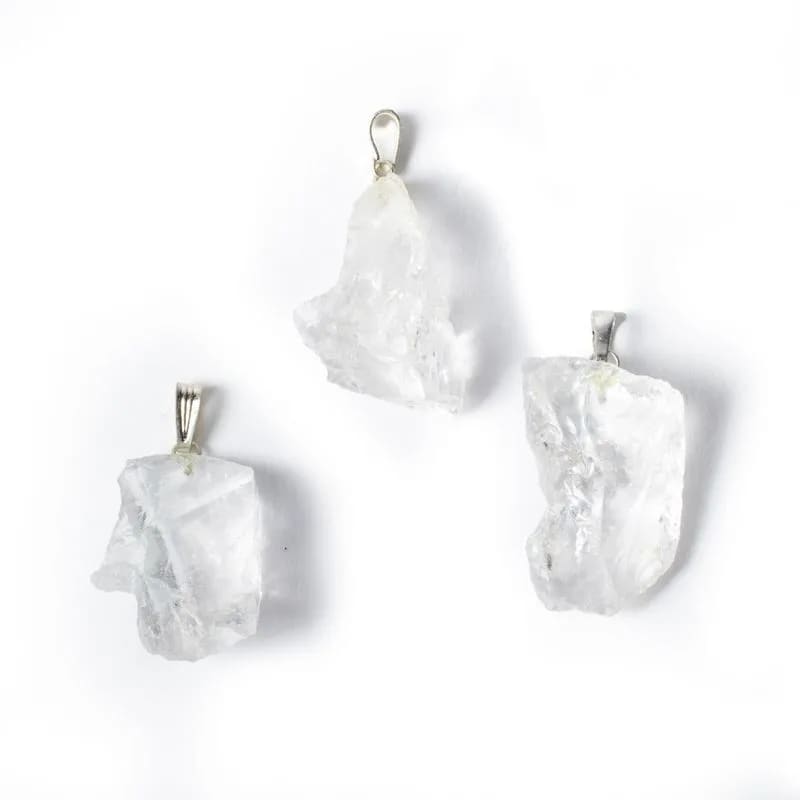 Vedhæng m. Sølv - Rå Bjergkrystal