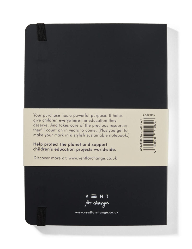 Vent for Change - Notesbog, Recycled læder - Koks Grå