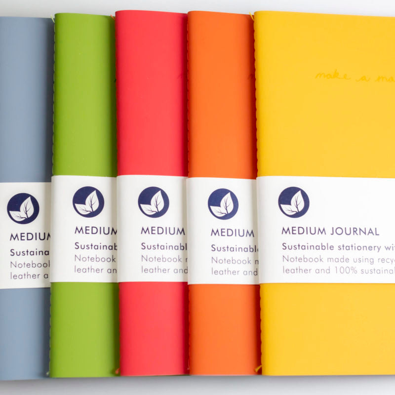 Vent for Change - Notesbog, Recycled læder - Rød