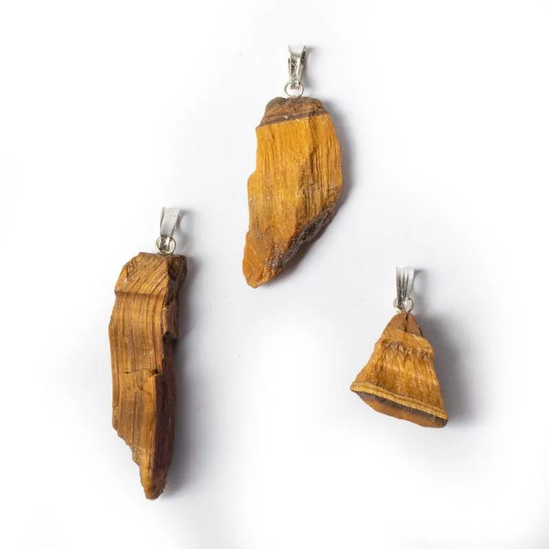 Tigerøje vedhæng | Rå ubehandlet krystal til mod, fokus & energetisk beskyttelse