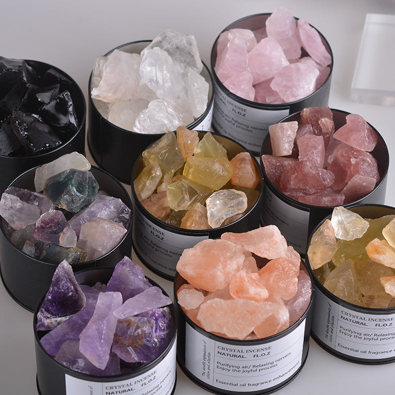 Krystal boks m. Obsidian til æteriske olier & dufte - Aromaterapi