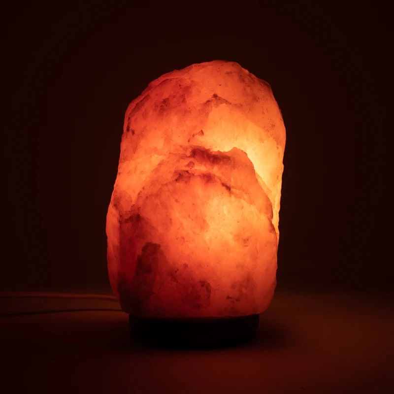 Himalaya Salt Lampe m. LED lys - Pink - 1,5-2kg
