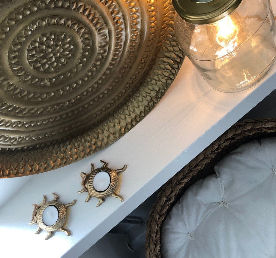 Fyrfadsstage m. Messing overflade