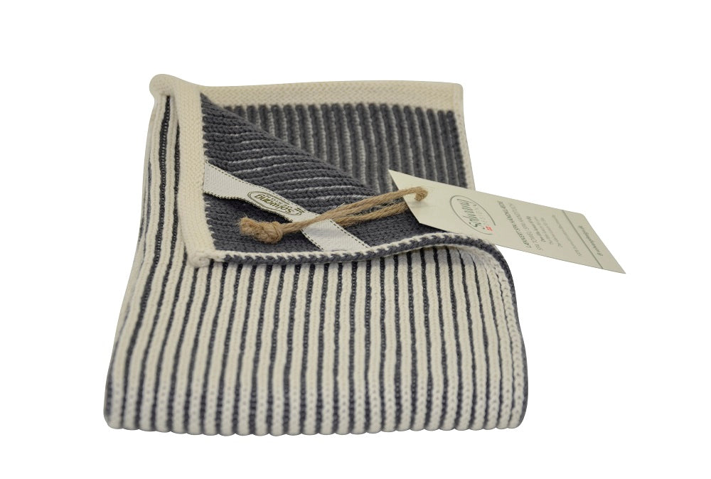 Solwang Design - Strikket Håndklæde - Nature/Grey
