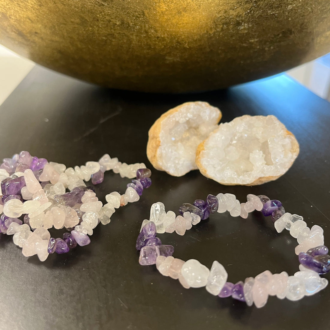 Golden Triangle Armbånd - Chips Krystaller