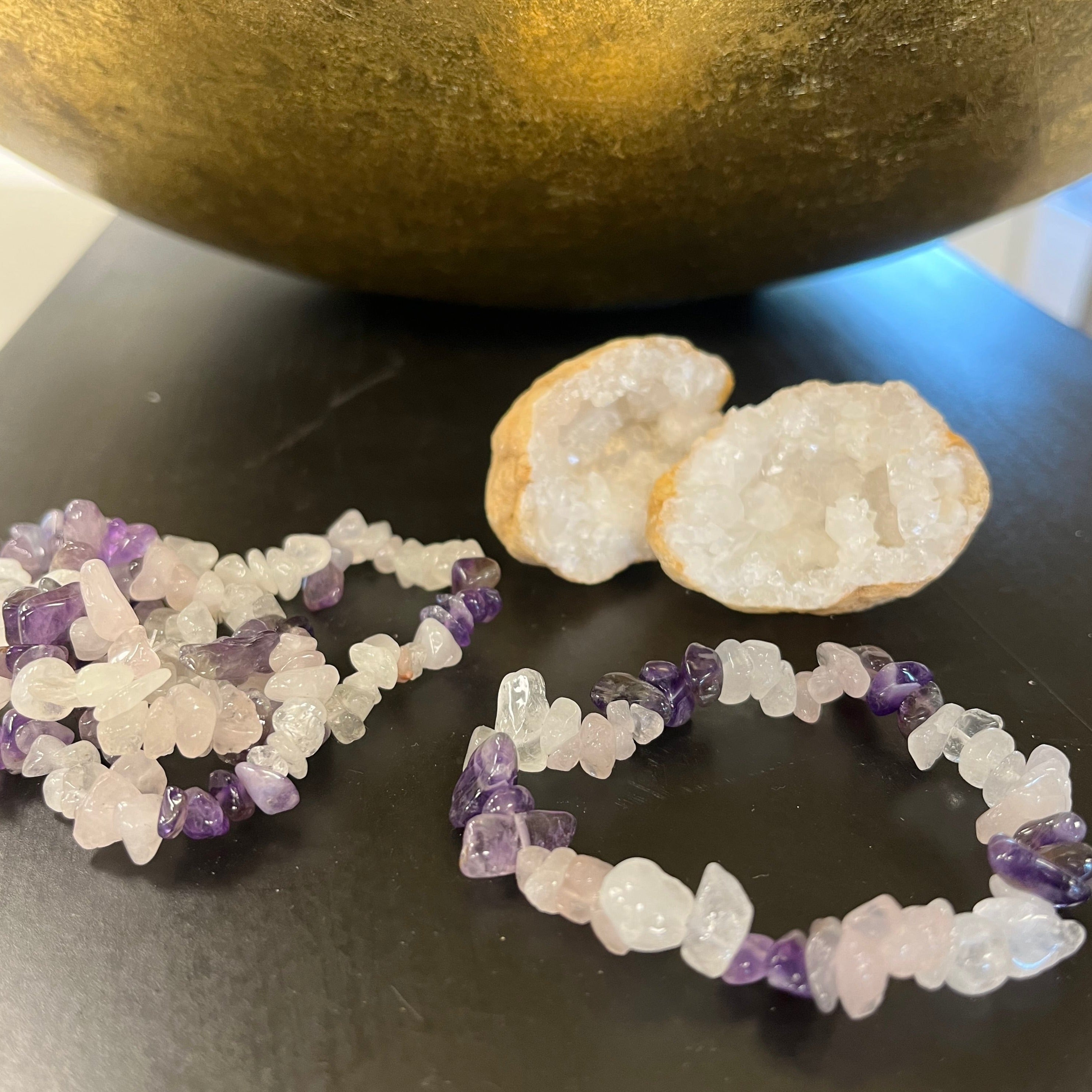 Golden Triangle Armbånd - Chips Krystaller