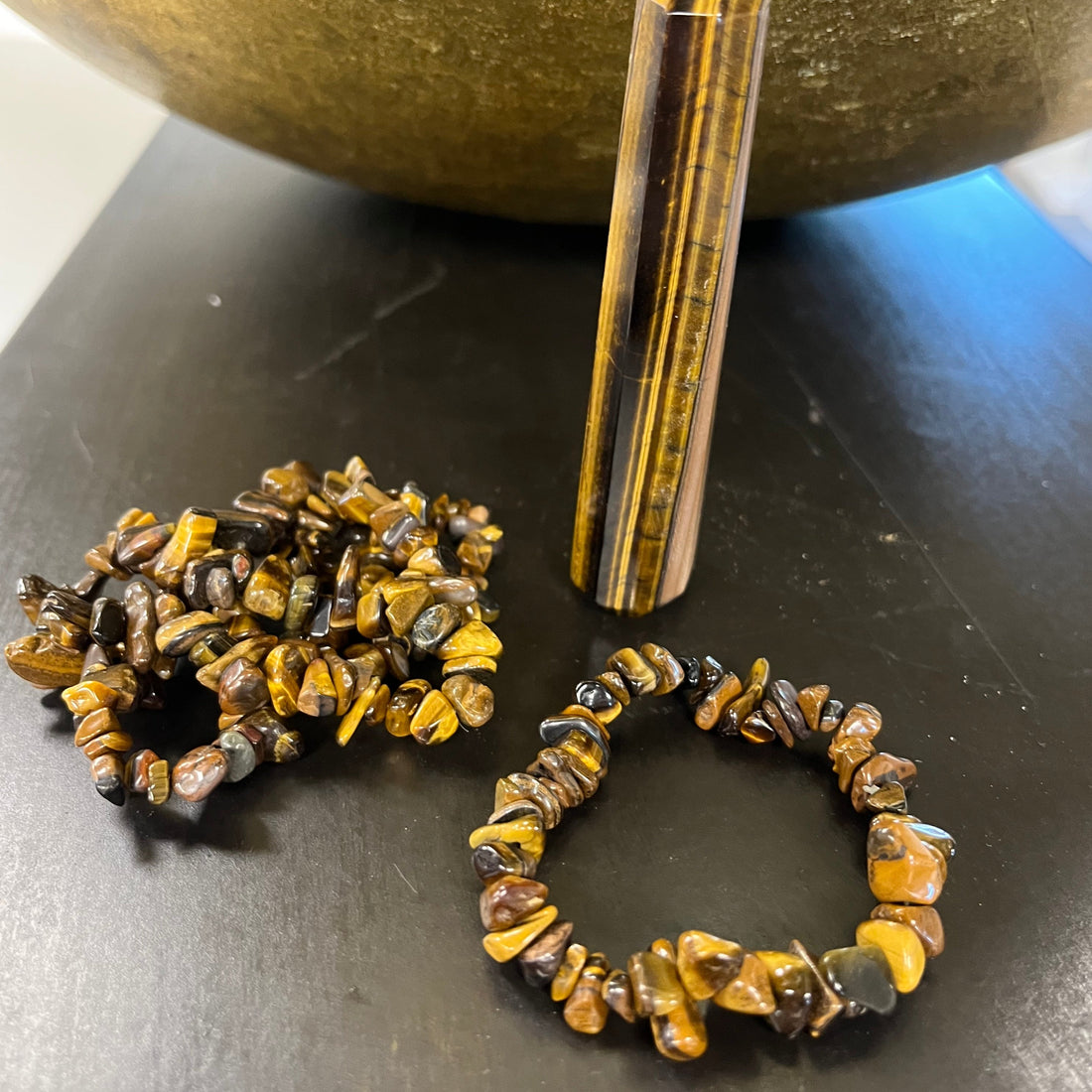 Armbånd med tigerøje - krystalchips