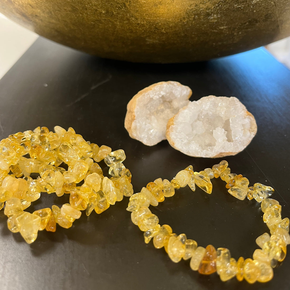 Citrin Armbånd - Chips Krystaller