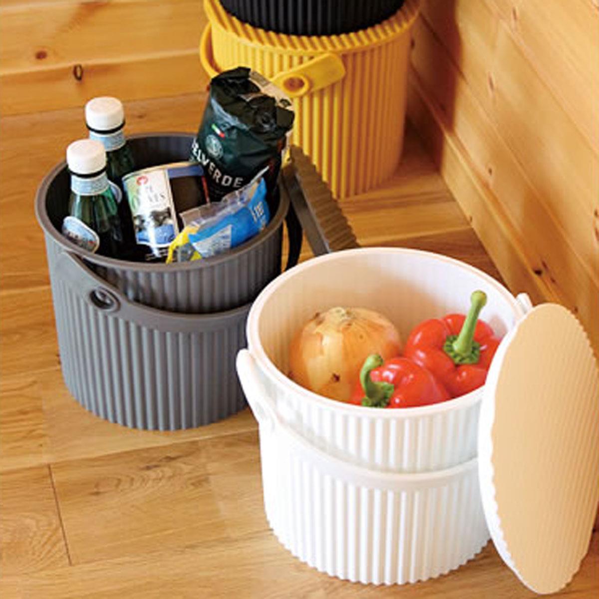 Omnioutil spande til affaldssortering, opbevaring og køkkenkompost - Ivory m. brunt låg