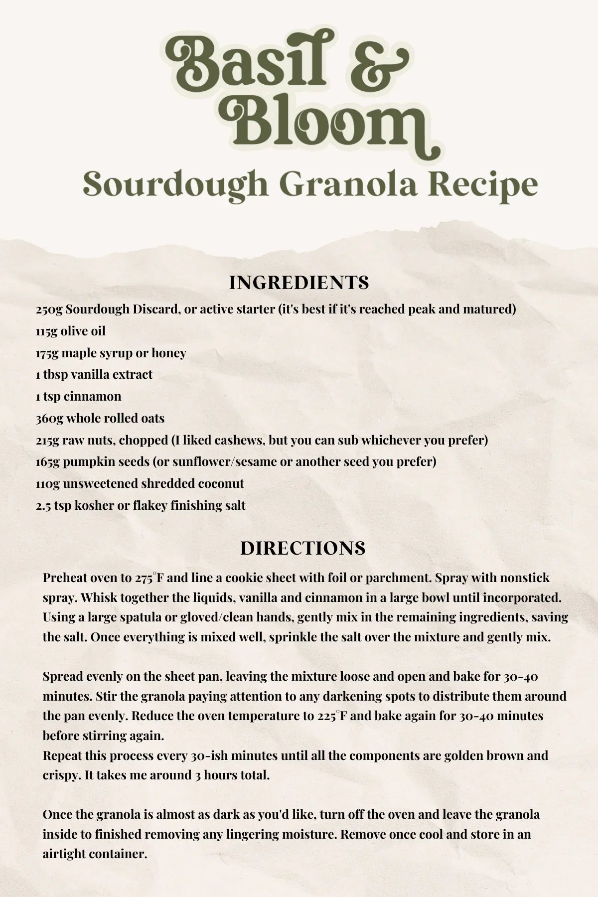 Opskrift: Sprød granola med surdej fra Basil & Bloom Foodtruck