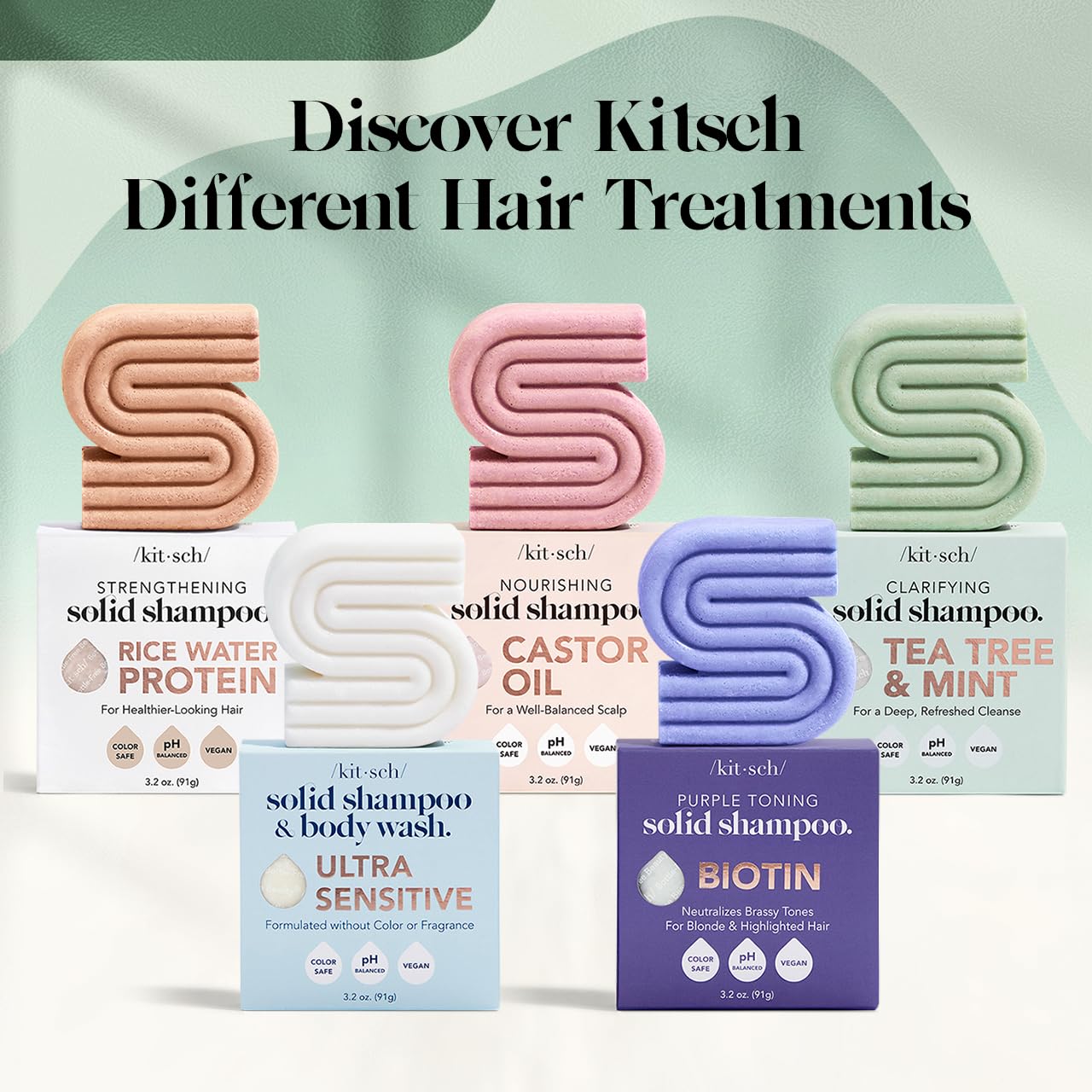 KITSCH - SHAMPOO BAR ROSMARIN &amp; BIOTIN - VOLUME, STYRKE &amp; GLANS