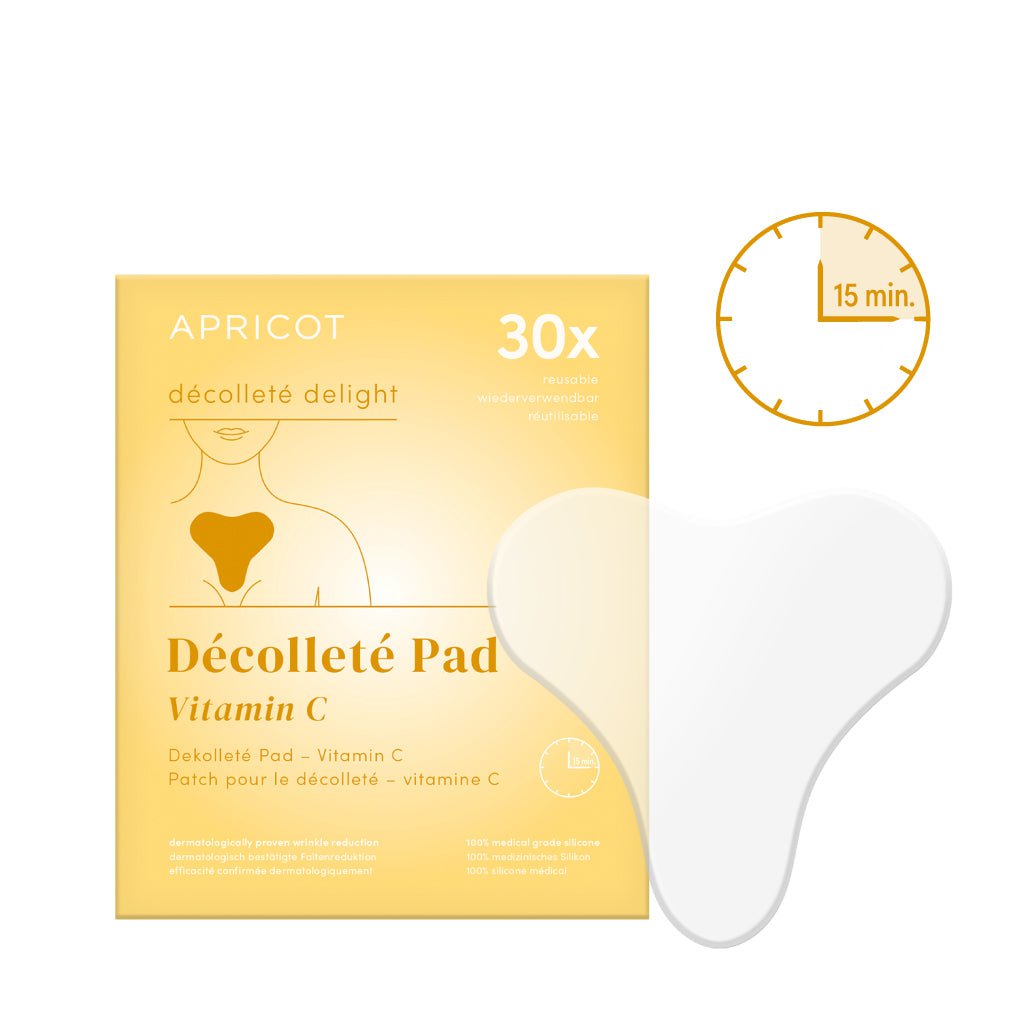 Apricot décolleté maske med c-vitamin - genanvendelig silikonemaske