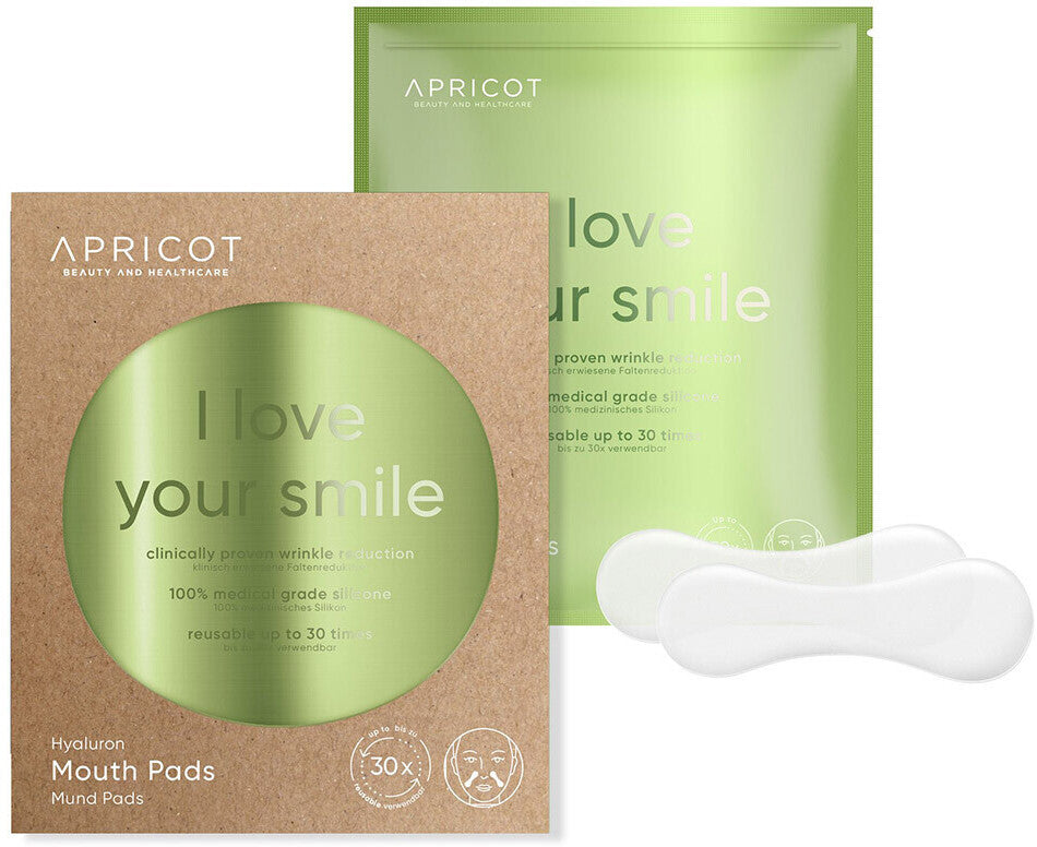 Apricot mundmaske med hyaluron “I love your smile” - genanvendelig silikonemaske