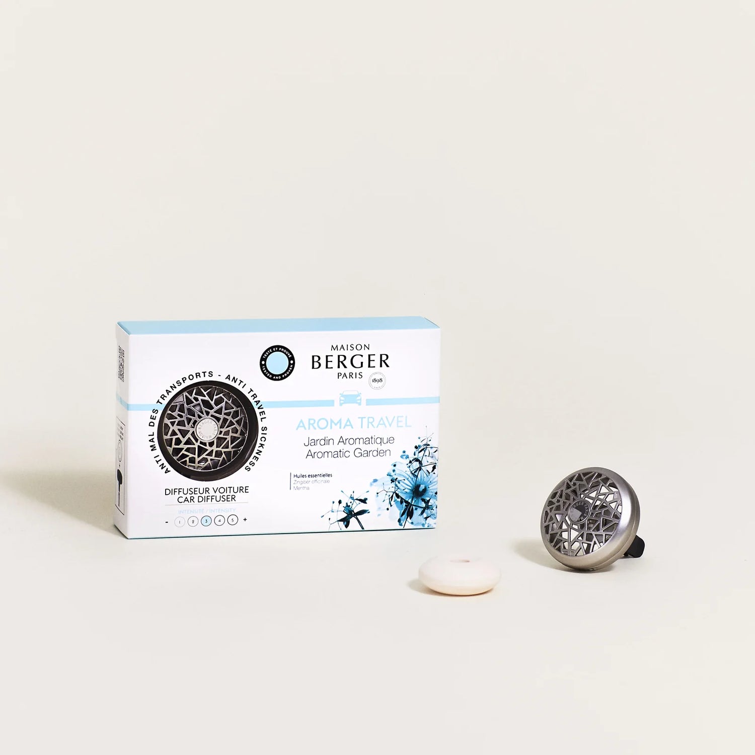 Maison Berger luftfrisker til bilen med Aroma Travel mod køresyge