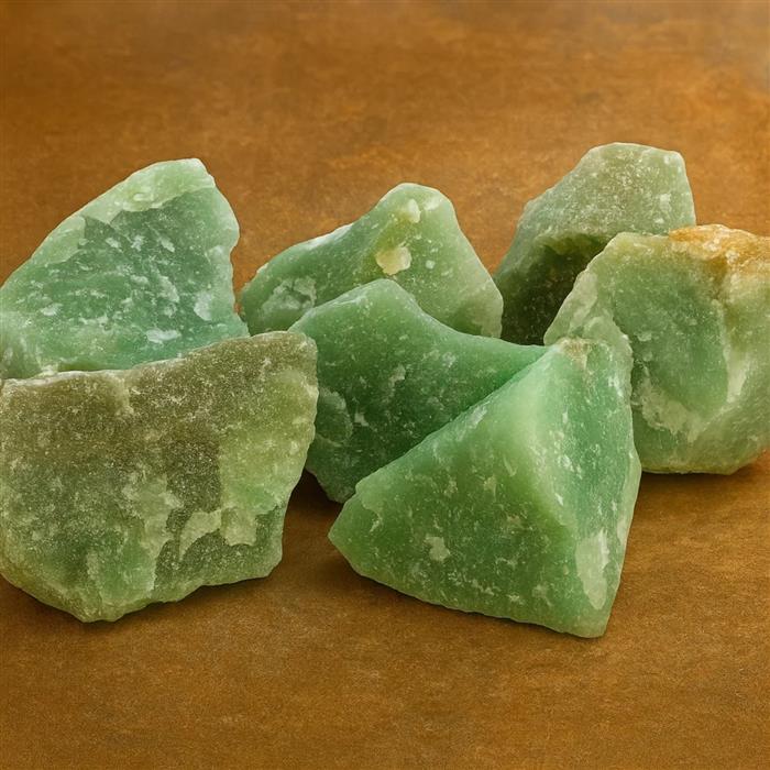 Rå Green Aventurin krystal for held, ro og balance. Perfekt som naturlig duftsten til æteriske olier, meditation og harmonisk boligindretning.