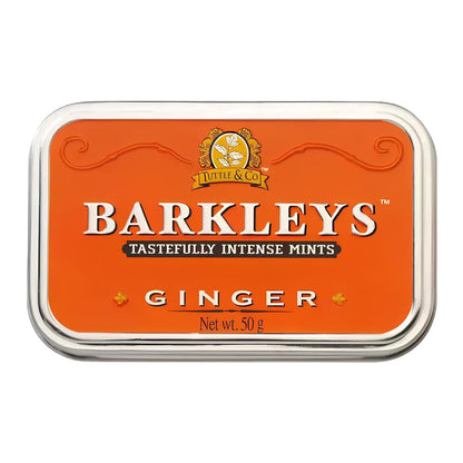 Barkleys Mint Ginger – frisk, intens og krydret mint i smuk retro æske. Vegansk og naturlig friskhed med langvarig effekt.
