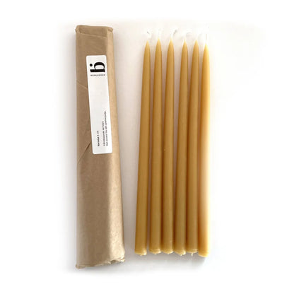 Bistad kertelys – 100 % Dansk bivoks | Hånddyppede, naturlige &amp; bæredygtige (6 stk)