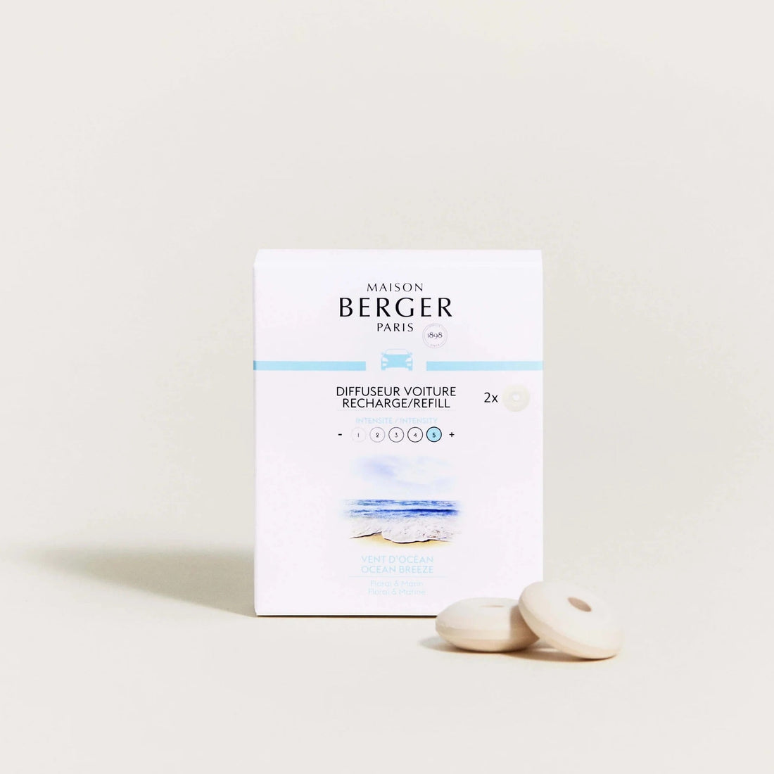 Ocean Breeze - Refill til Bil Diffuser - Frisk duft - Maison Berger