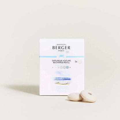 Frisk refill til Maison Berger bildiffuser med Ocean Breeze – en ren og maritim duft, der bringer havets lethed ind i bilen.