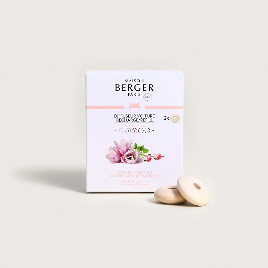 Underneath the Magnolias - Refill til Bil Diffuser - Blomster duft - Maison Berger