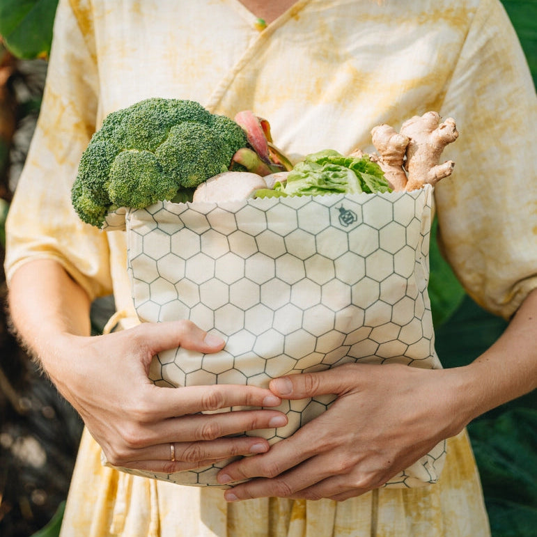 Plastikfri lunch bag i bivoks – en naturlig, genanvendelig og stilfuld løsning til madpakker, snacks og hverdag på farten.