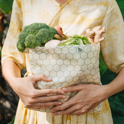 Plastikfri lunch bag i bivoks – en naturlig, genanvendelig og stilfuld løsning til madpakker, snacks og hverdag på farten.