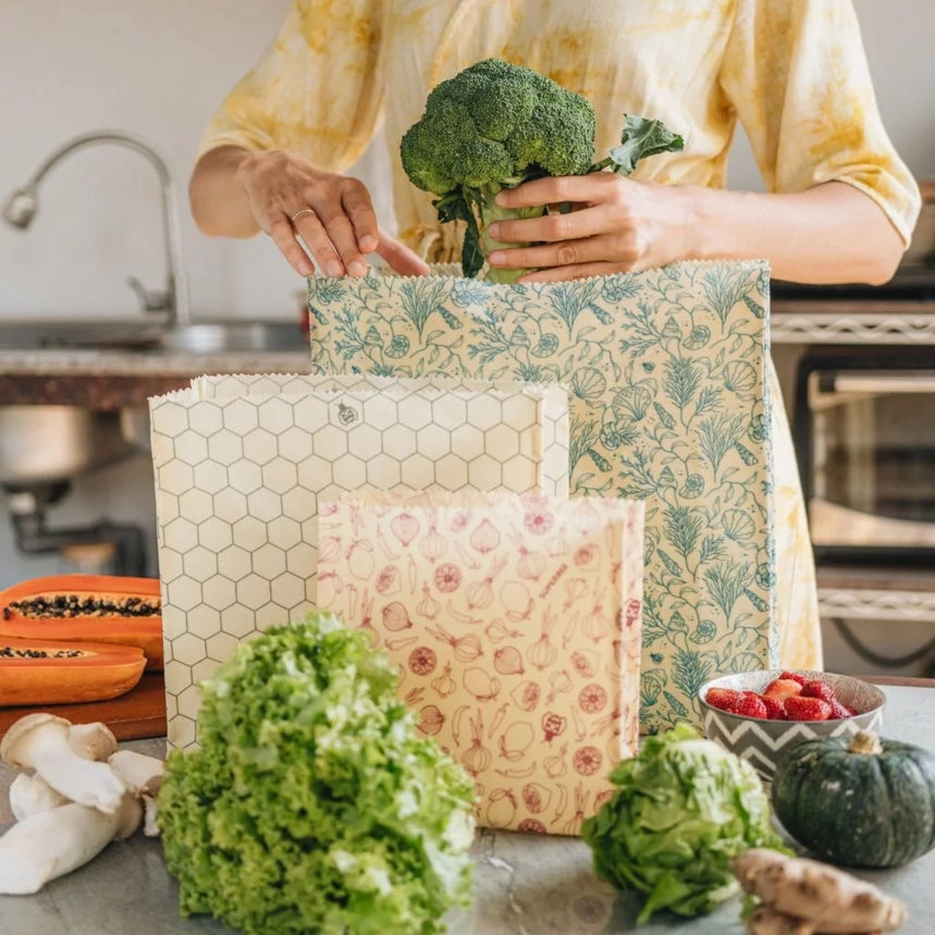 Plastikfri lunch bag i bivoks – en naturlig, genanvendelig og stilfuld løsning til madpakker, snacks og hverdag på farten.