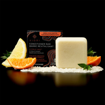 En plejende conditioner bar med Citrus Yao &amp; Rice Water, der tilfører fugt, styrke og naturlig volumen – perfekt til normalt og fedtet hår.