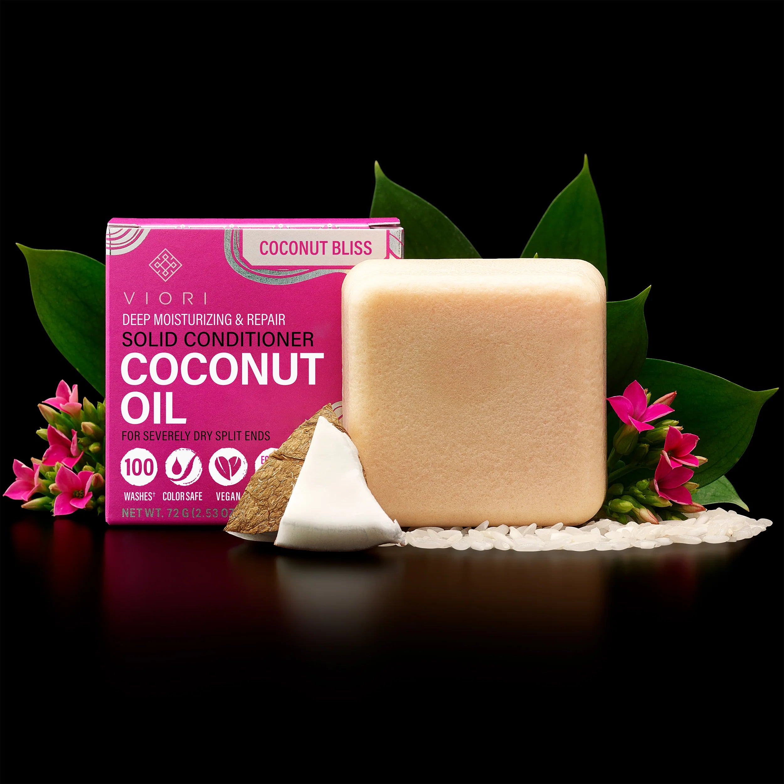 En tropisk conditioner bar med Coconut Bliss &amp; Rice Water, der tilfører fugt, styrke og volumen – for sundt, silkeblødt og glansfuldt hår.