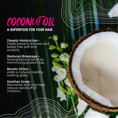 En tropisk shampoo bar med Coconut Bliss &amp; Rice Water, der tilfører fugt, styrke og volumen – perfekt til tørt og skadet hår.