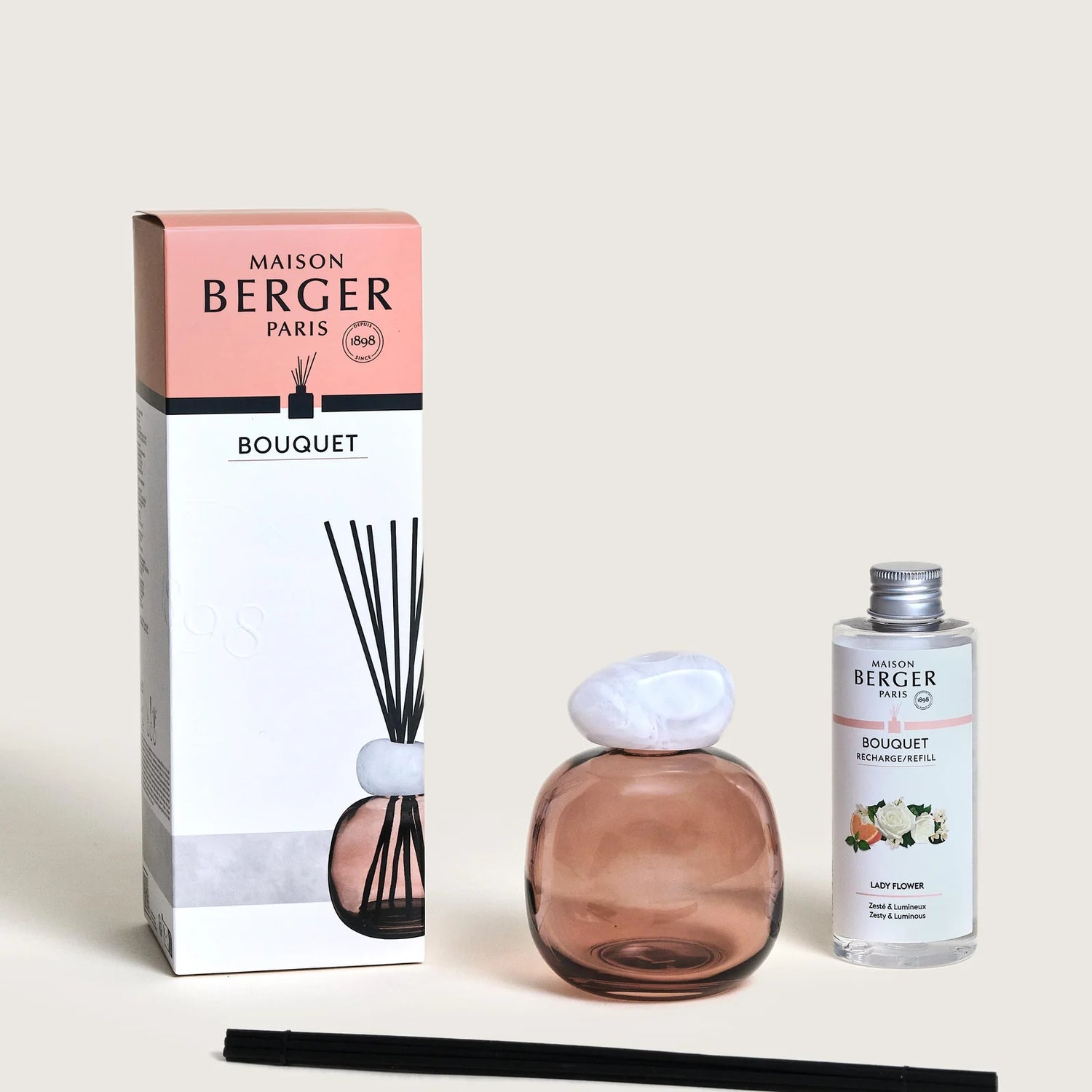 Maison Berger duftpinde med Lady Flower | Plum Mineral flakon