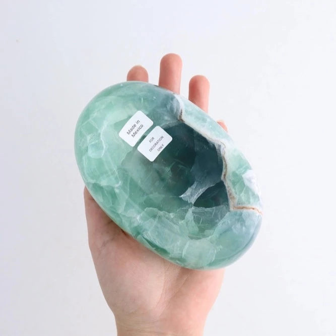 Regnbue Fluorit krystal skål – Oval | Fokus, overblik & harmonisk energi