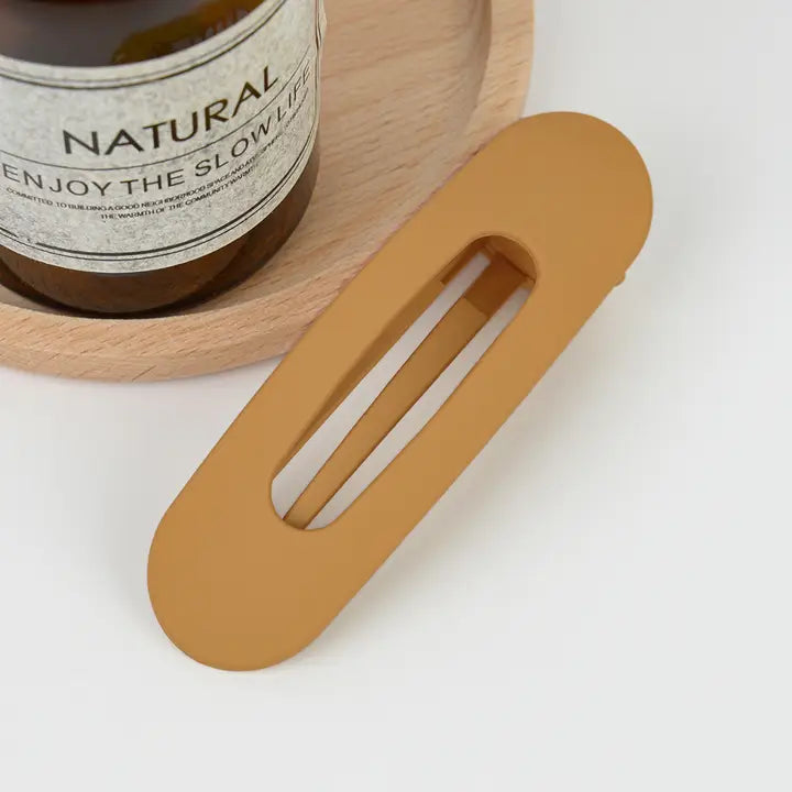 Flad mat hårklemme i recycled plast – smal Duckbill hårclip